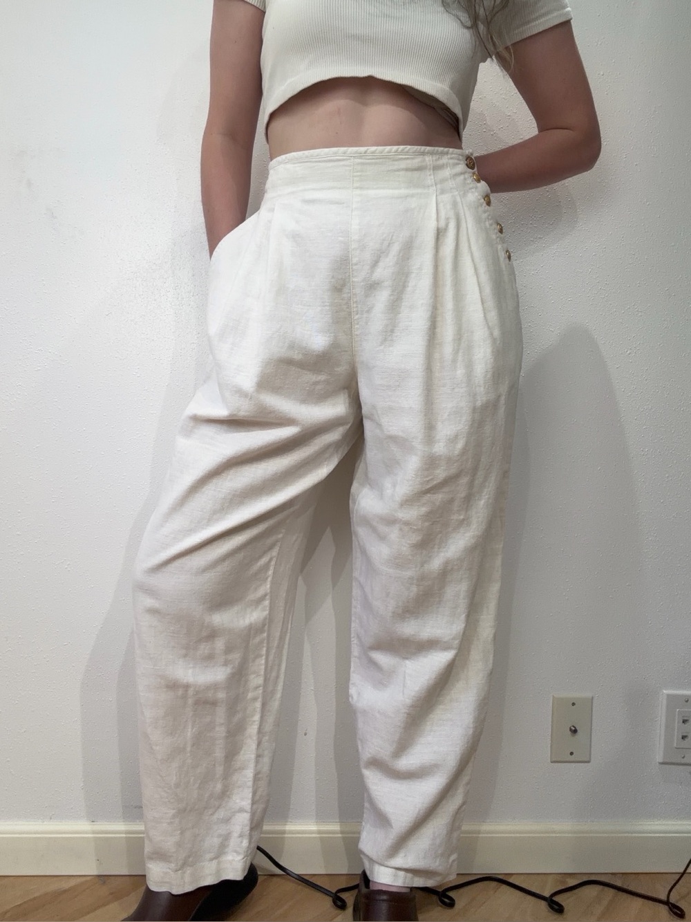 Vintage White Straight Leg Pants